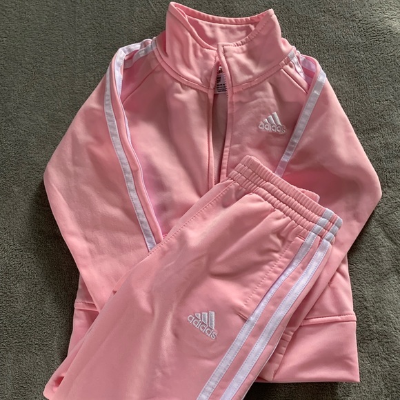 light pink adidas tracksuit